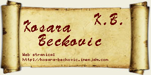 Kosara Bećković vizit kartica